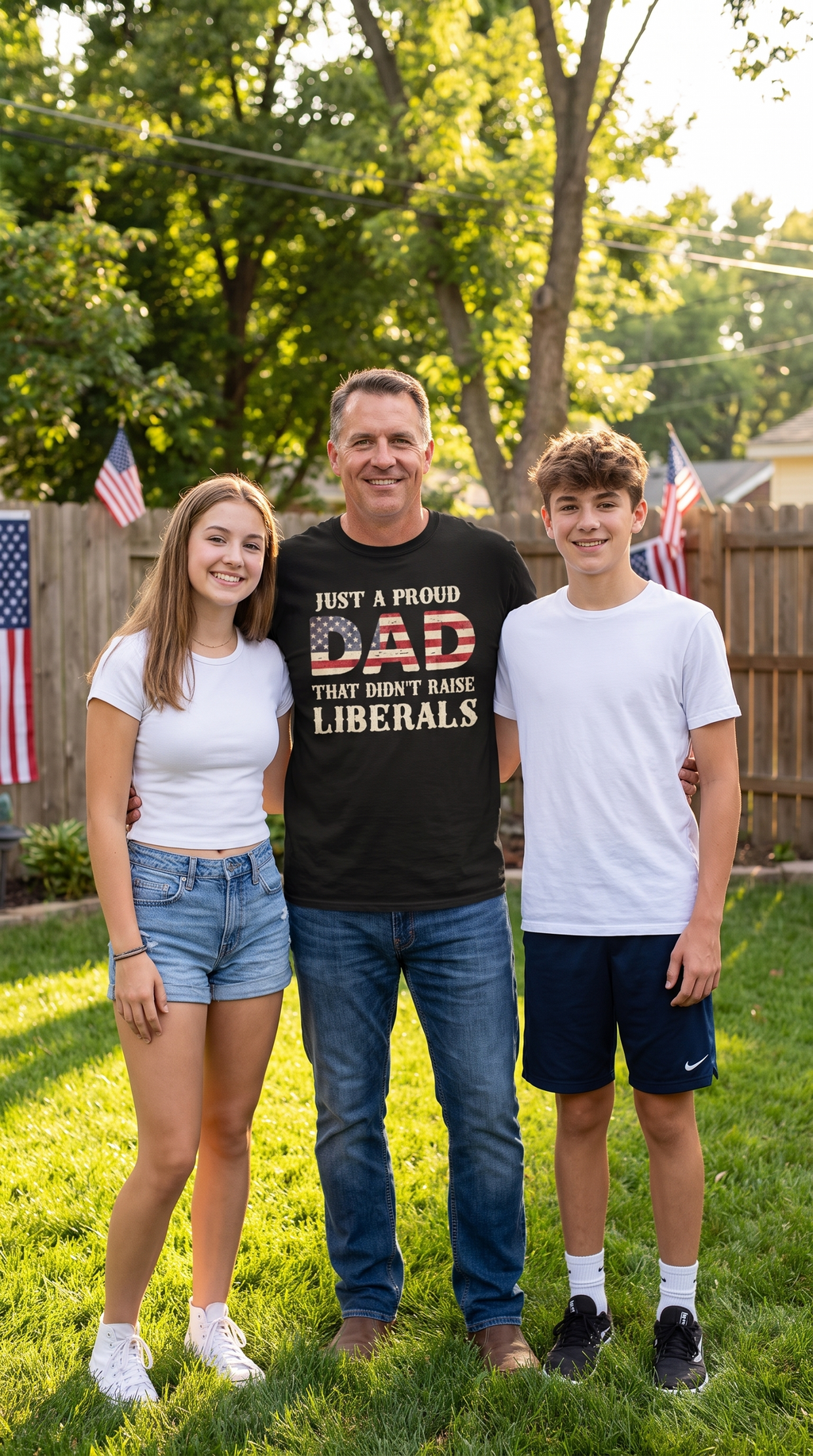 Proud Dad Didn't Raise Liberals | Patriotic Statement T-Shirt
