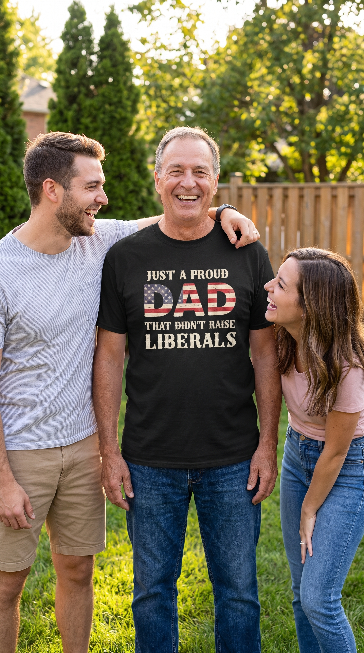 Proud Dad Didn't Raise Liberals | Patriotic Statement T-Shirt