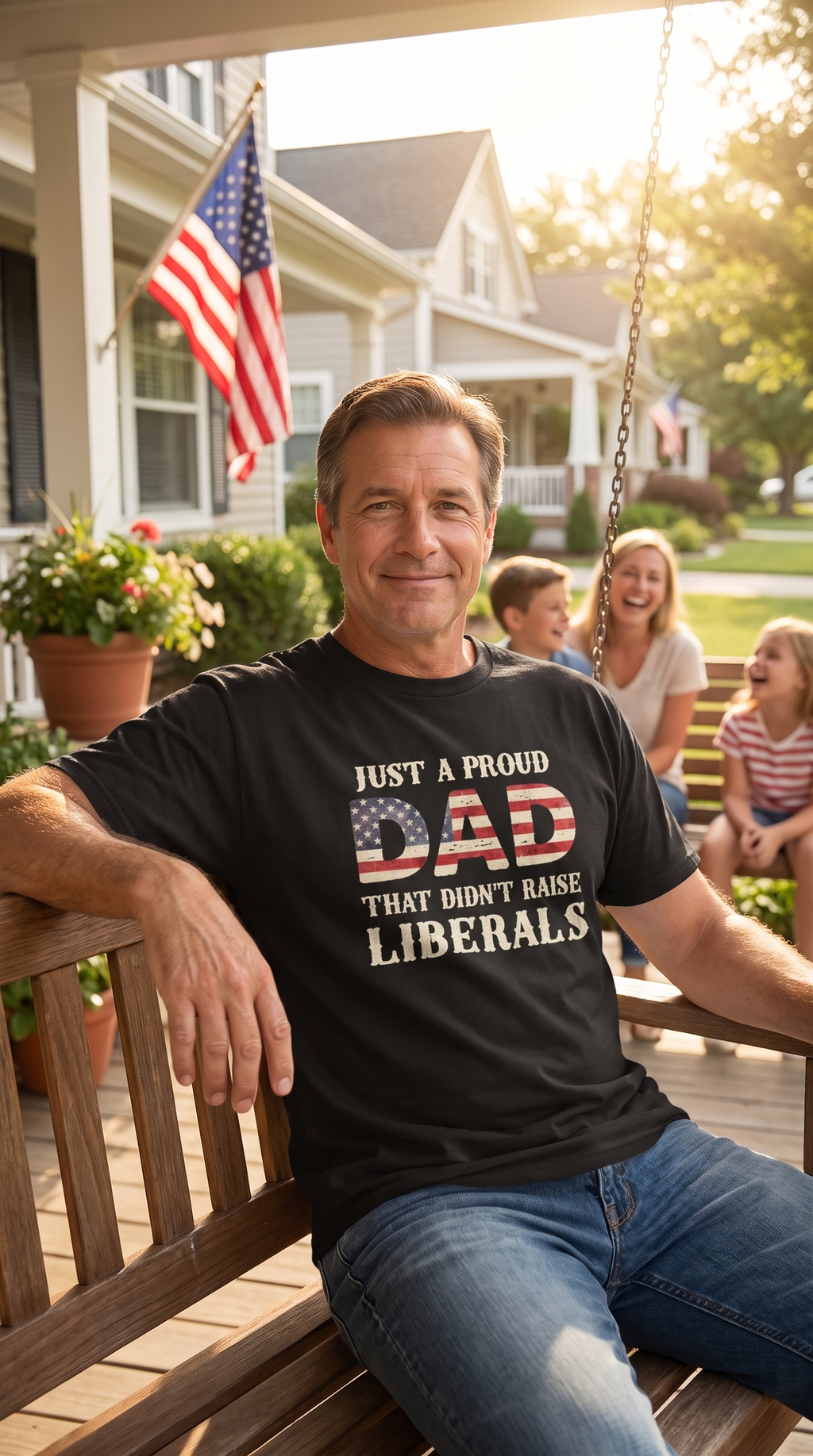 Proud Dad Didn't Raise Liberals | Patriotic Statement T-Shirt
