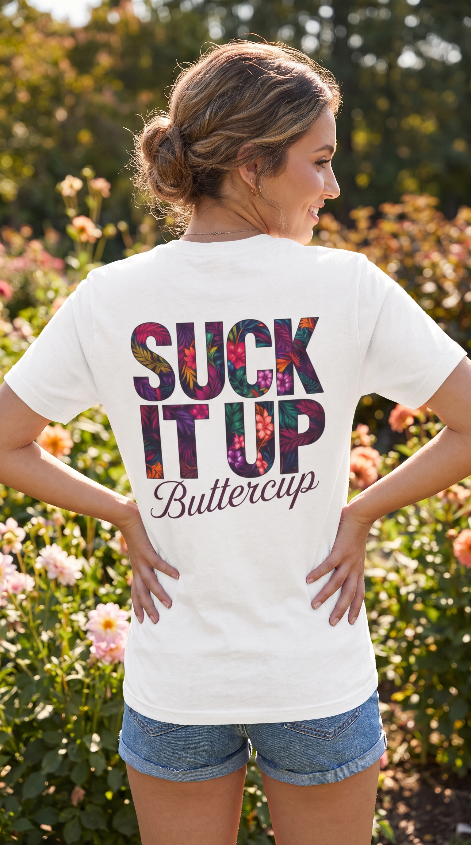 Suck It Up Buttercup | Motivational Floral Tee