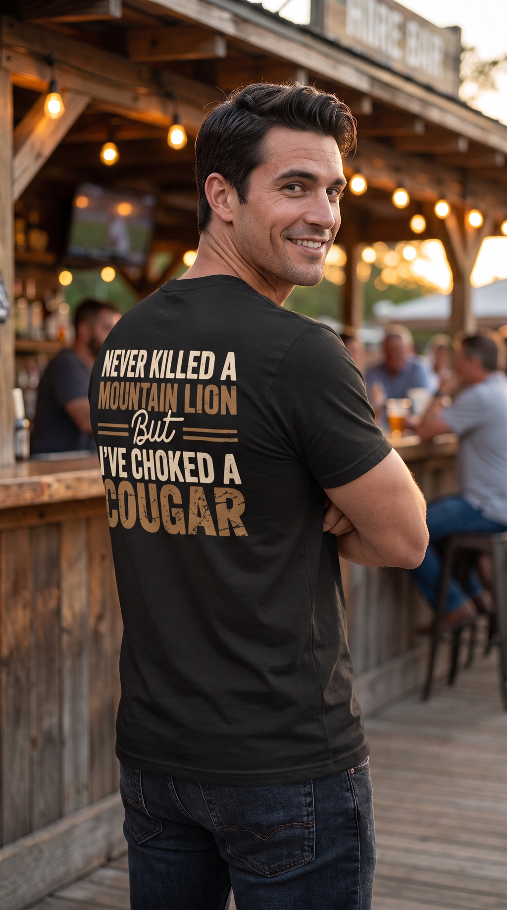 Never Killed a Mountain Lion But I've Choked a Cougar | Funny Outdoor Tee