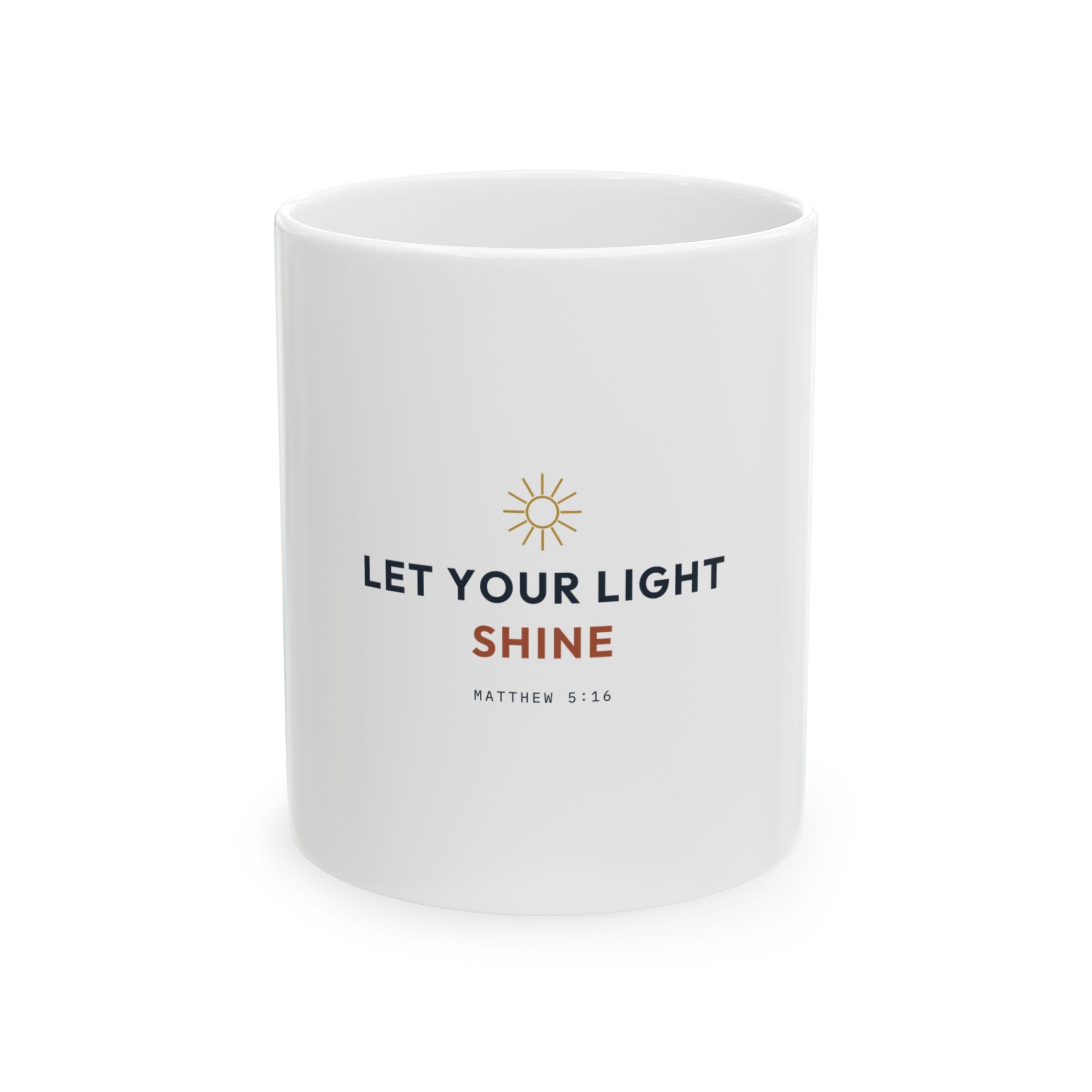 Let Your Light Shine Ceramic Mug – Inspirational Bible Verse Coffee Cup (Matthew 5:16)