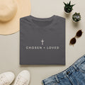 Chosen + Loved Christian T-Shirt — Minimal Cross Faith Graphic Tee