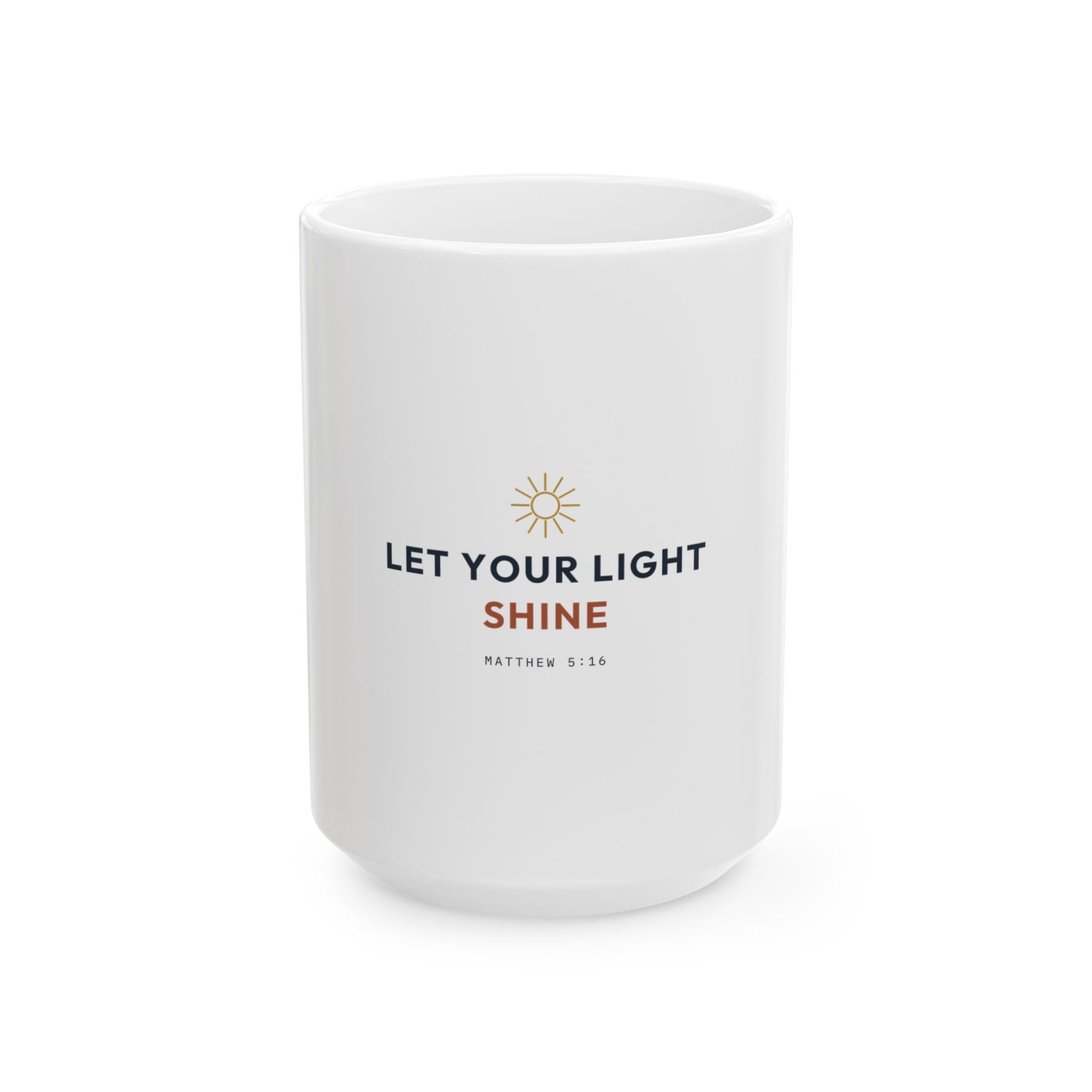 Let Your Light Shine Ceramic Mug – Inspirational Bible Verse Coffee Cup (Matthew 5:16)