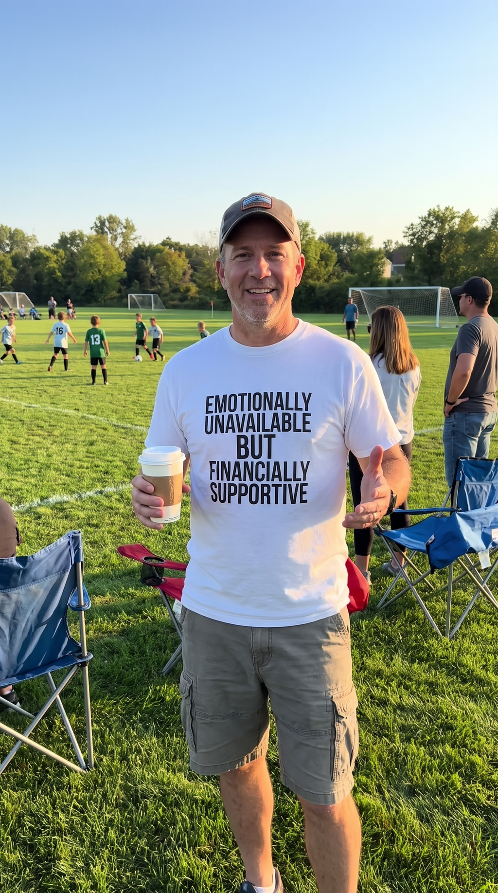 Emotionally Unavailable But Financially Supportive | Dark Dad Humor Tee