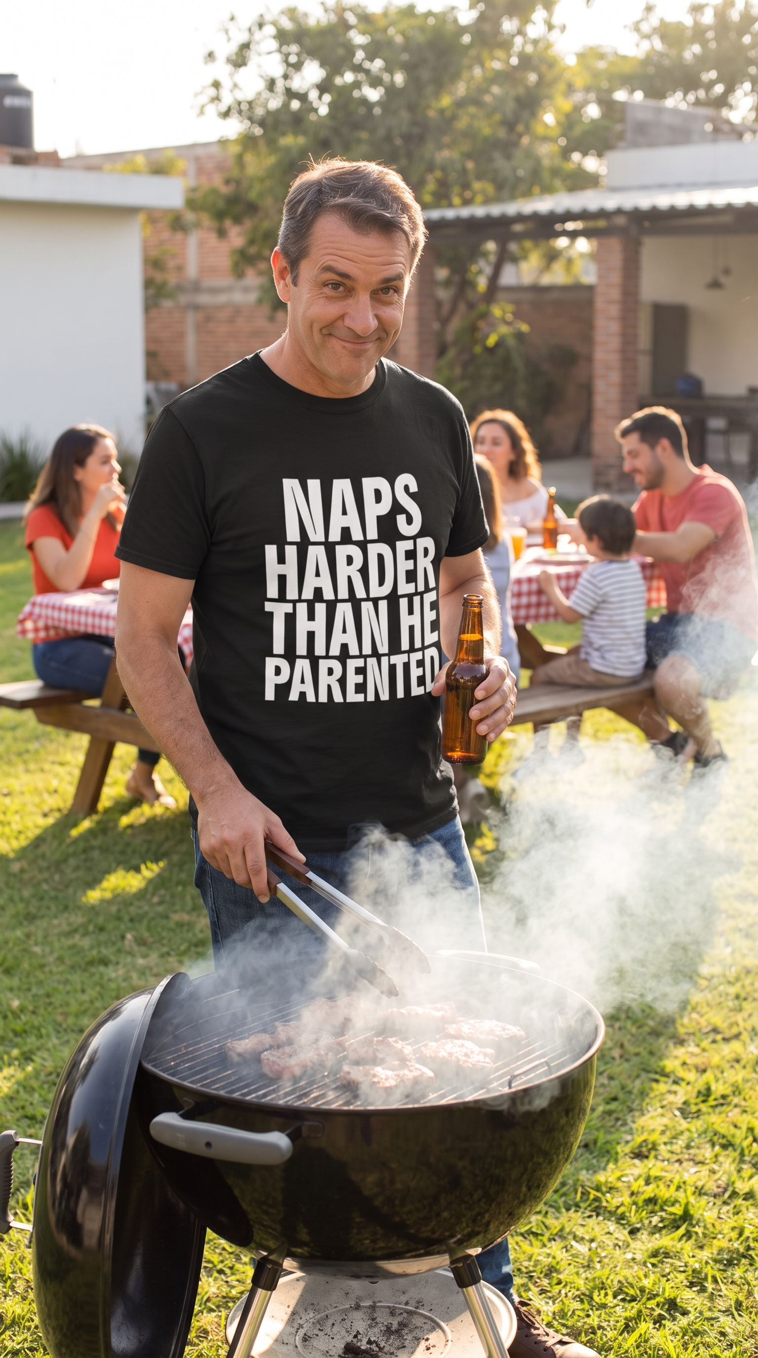 Naps Harder Than He Parented | Savage Dad Humor Tee