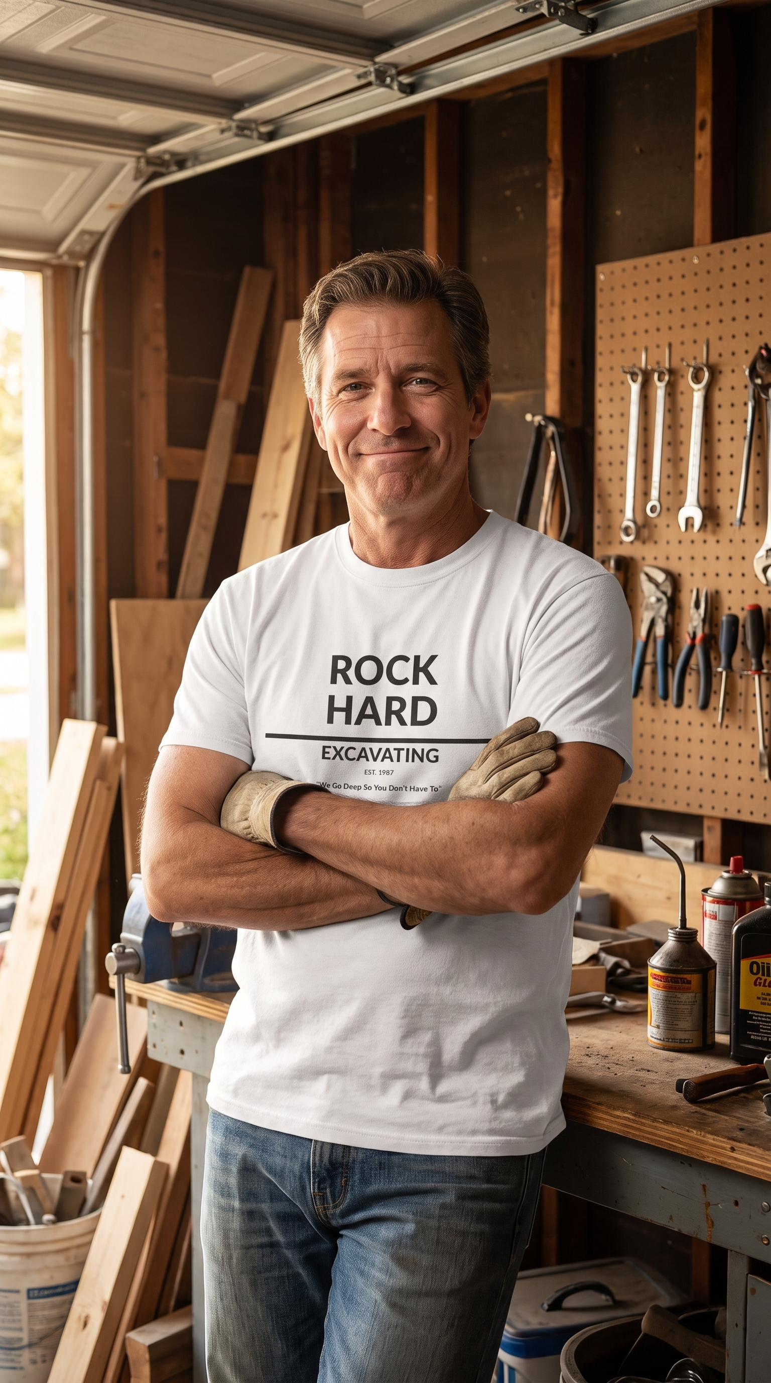 Rock Hard Excavating | Drilling Co. | Funny Adult Humor T-Shirt