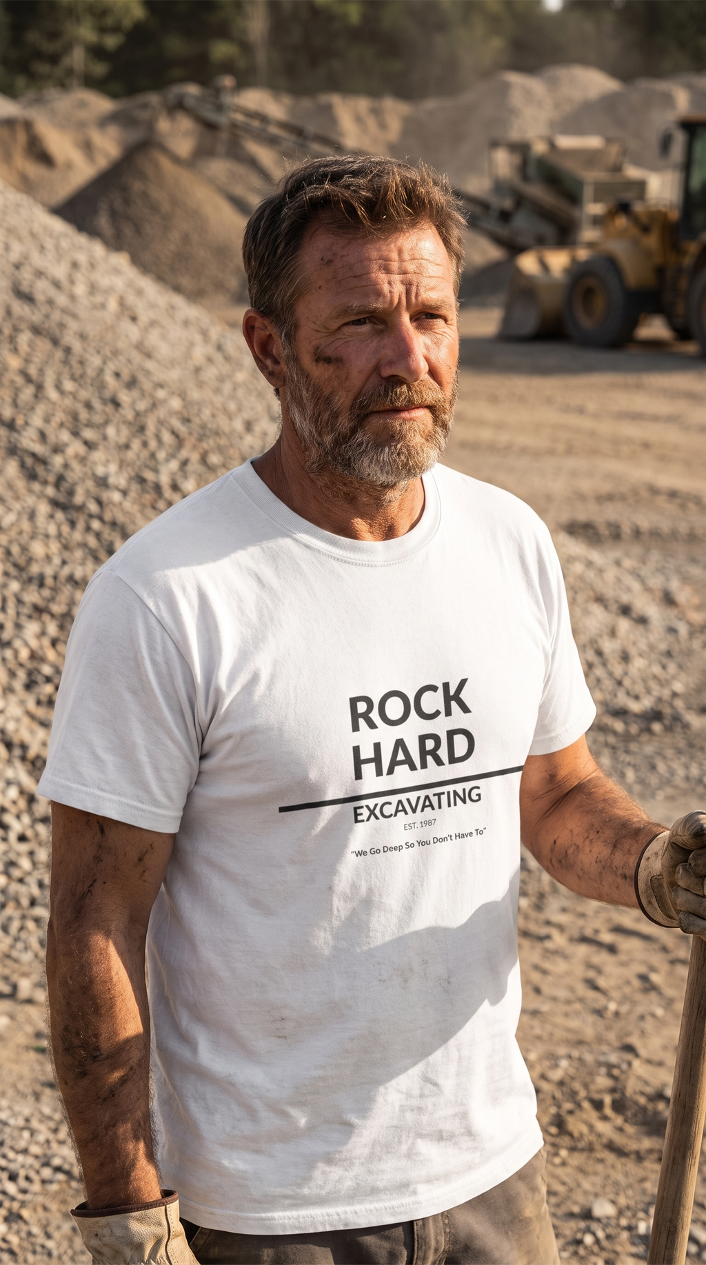 Rock Hard Excavating | Drilling Co. | Funny Adult Humor T-Shirt