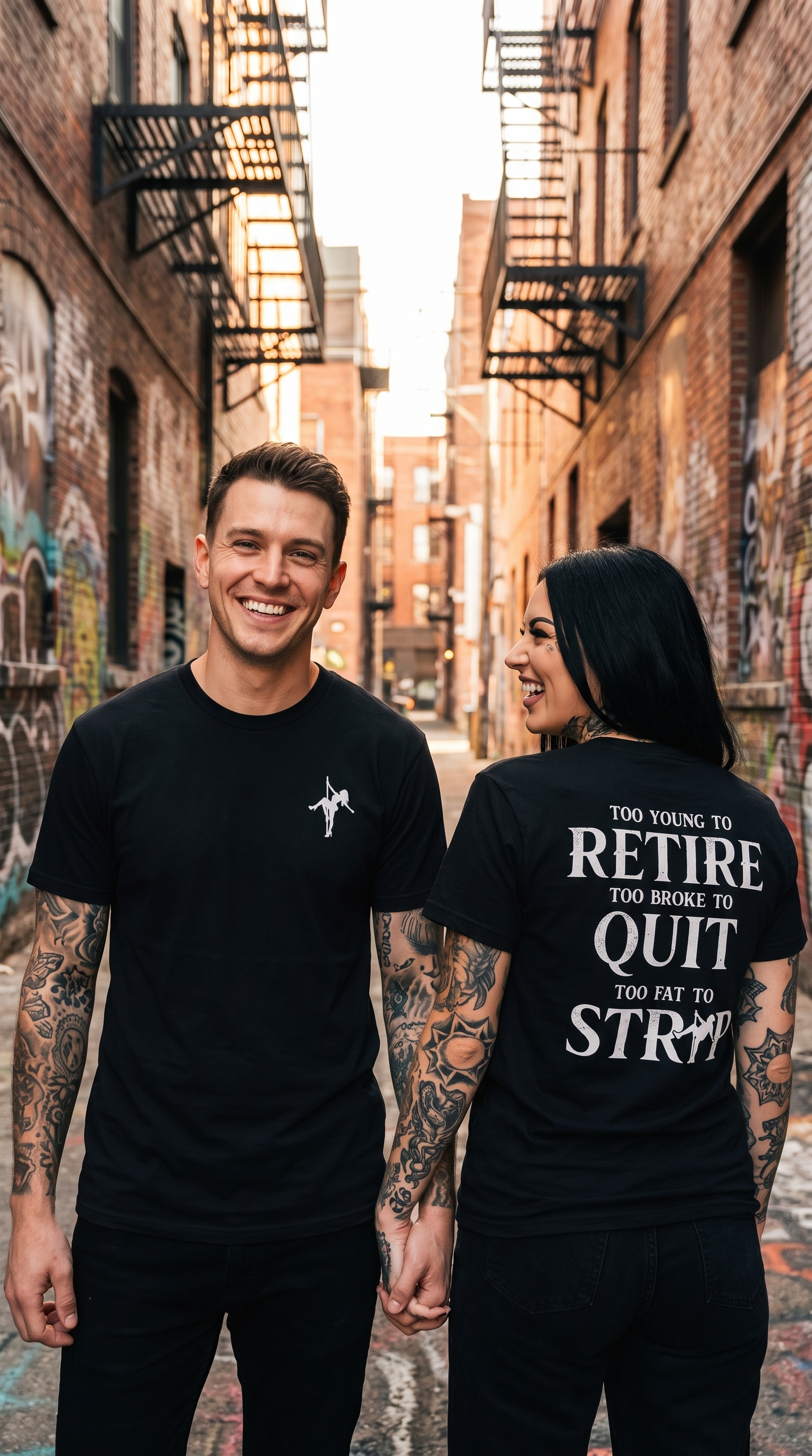 Too Young to Retire | Pole Dancer Silhouette | Funny Tee