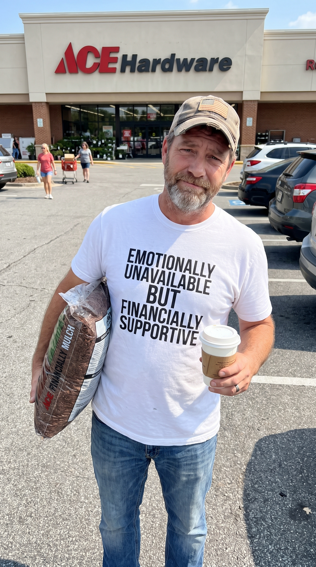 Emotionally Unavailable But Financially Supportive | Dark Dad Humor Tee