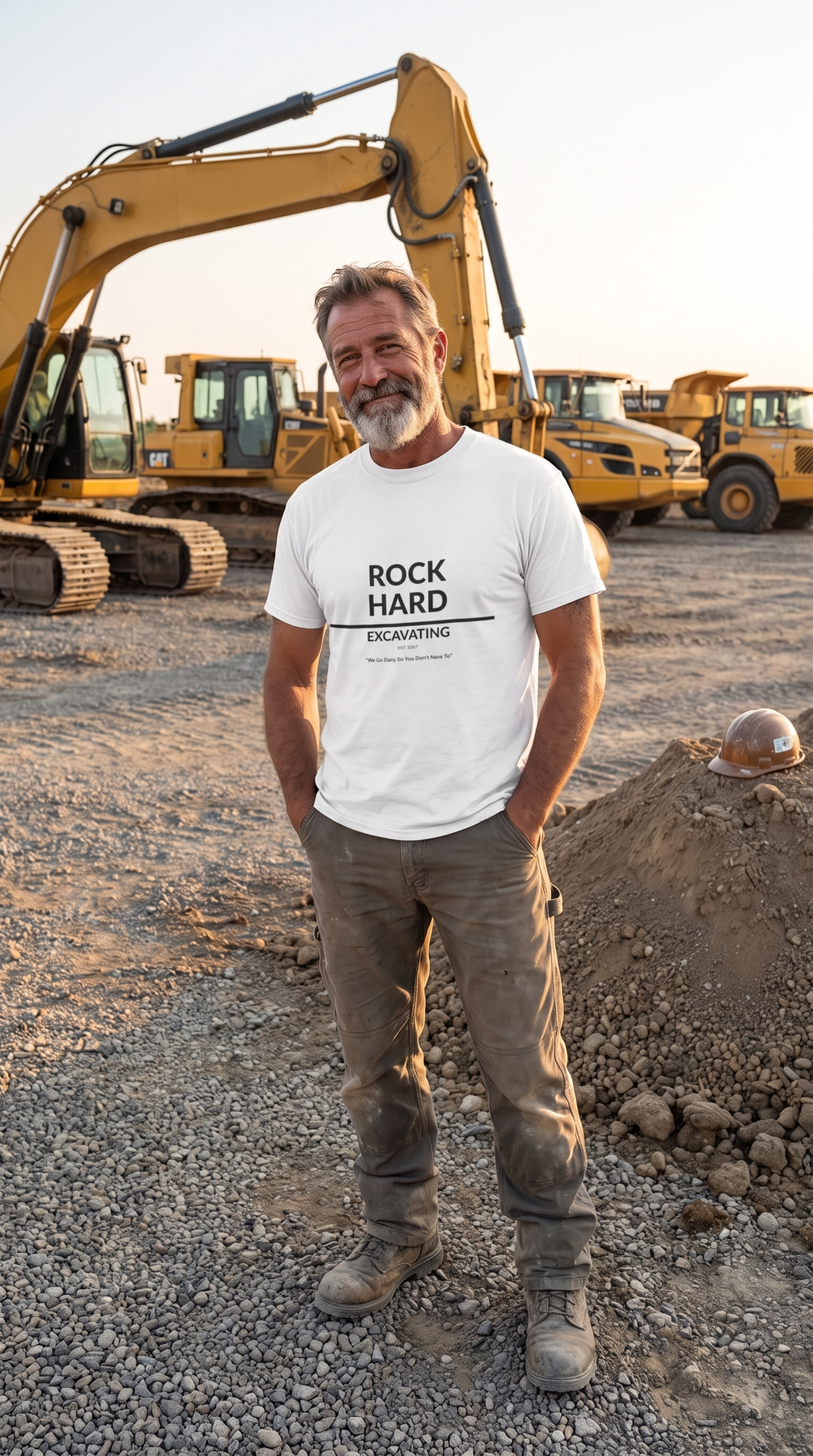Rock Hard Excavating | Drilling Co. | Funny Adult Humor T-Shirt