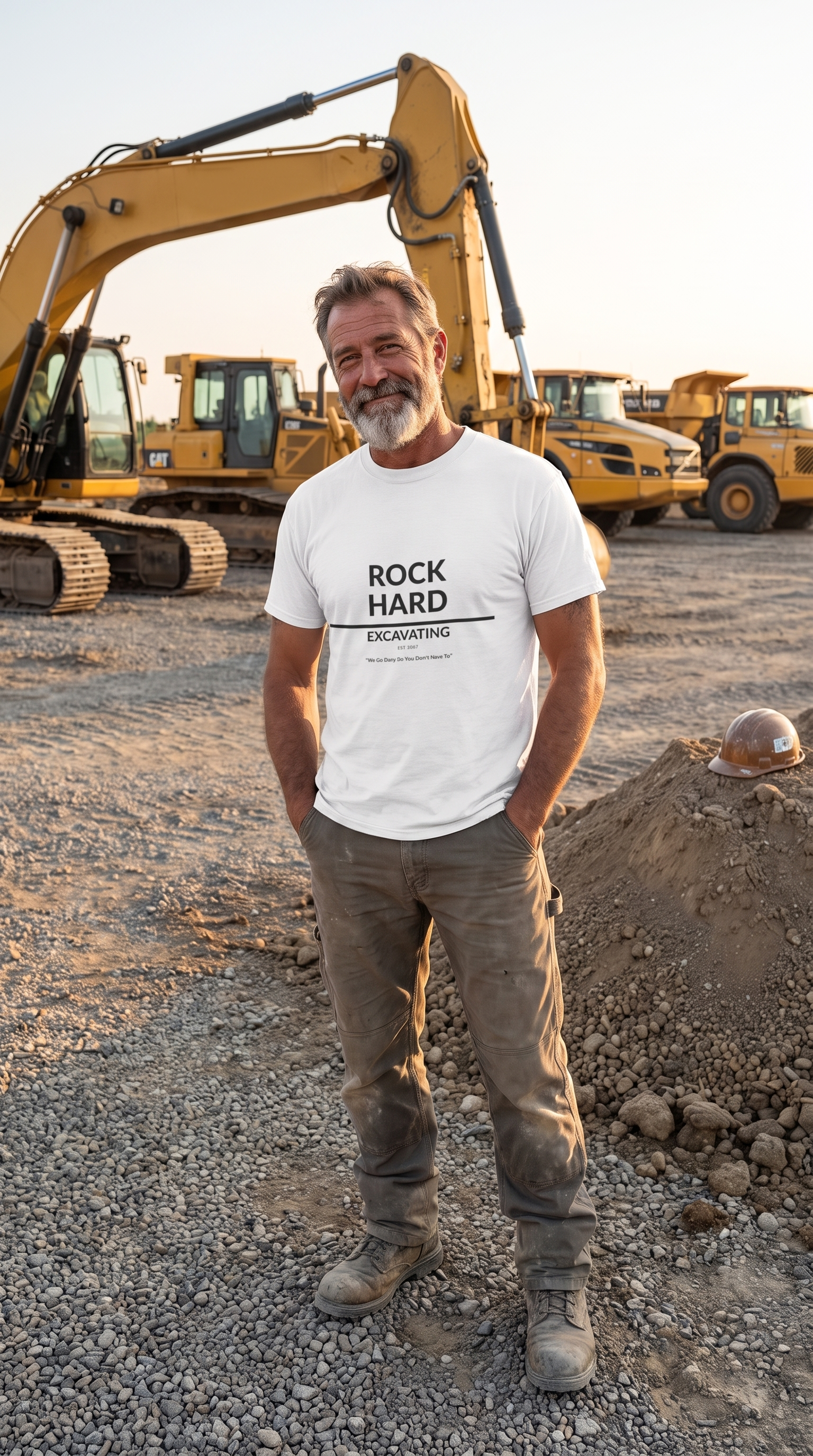 Rock Hard Excavating | Drilling Co. | Funny Adult Humor T-Shirt