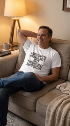 Emotionally Unavailable But Financially Supportive | Dark Dad Humor Tee