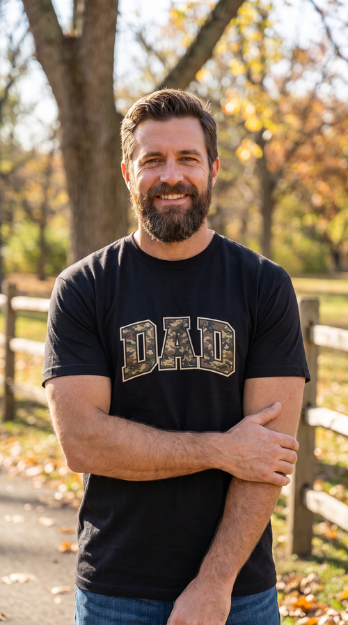 Dad Camo Varsity | Funny Dad Tee