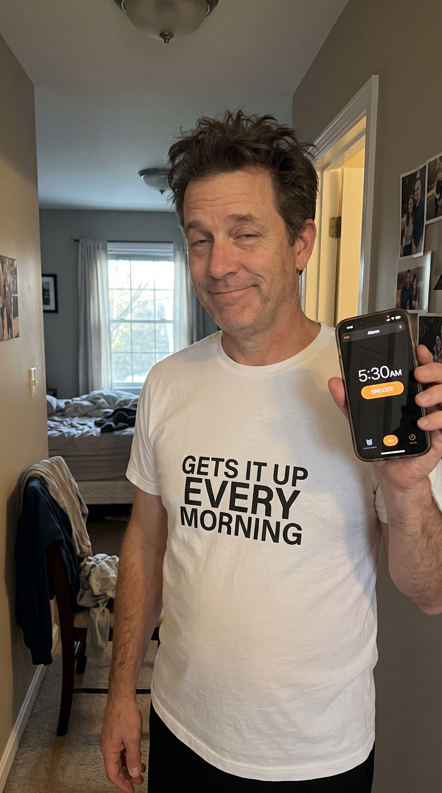 Gets It Up Every Morning | Funny Dad Tee