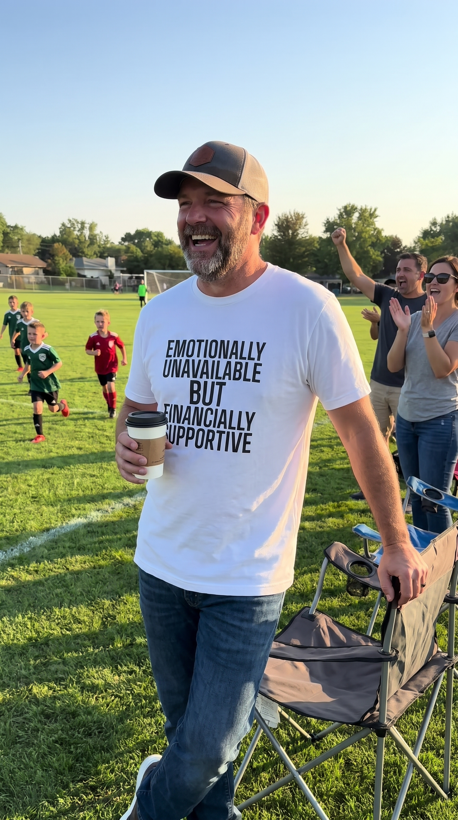 Emotionally Unavailable But Financially Supportive | Dark Dad Humor Tee