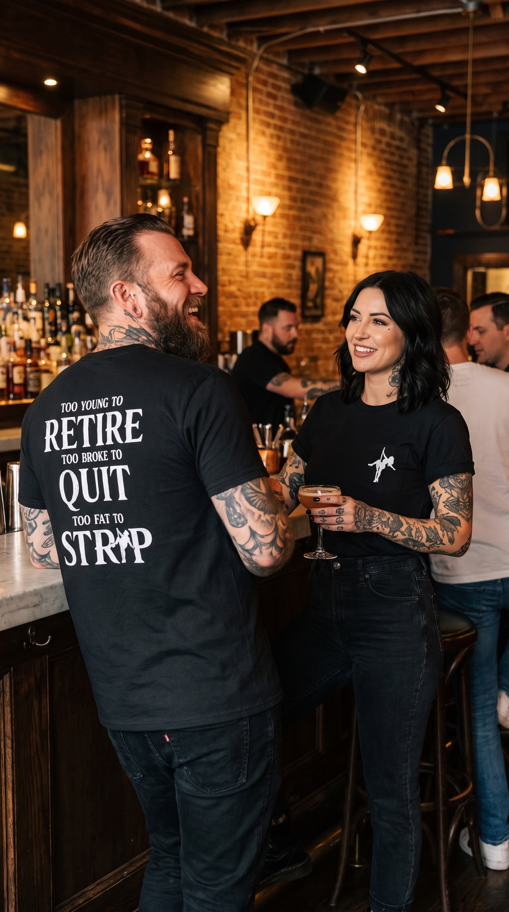 Too Young to Retire | Pole Dancer Silhouette | Funny Tee